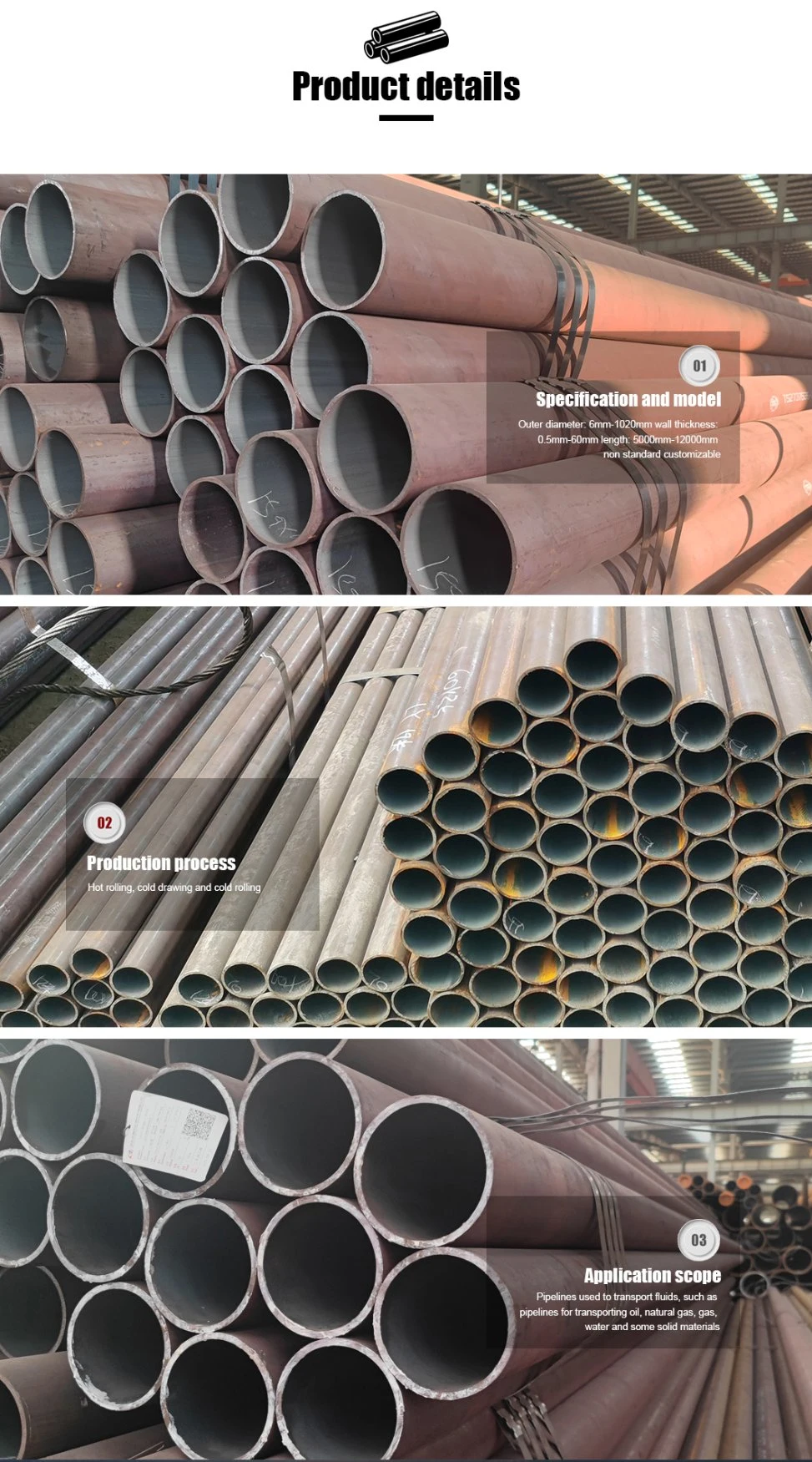 ASTM A53 A106 A333 A335 Stpt42 G3456 St45 DN15 Sch40 LSAW Hfw ERW SSAW Carbon Hot Rolled/Cold Rolled/Cold Drawn Galvanized/ Precision/Welded/Seamless Steel Pipe